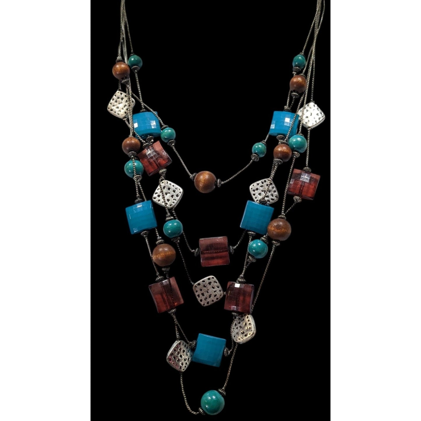 Southwestern Mixed Media Layered Station Necklace