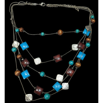 Southwestern Mixed Media Layered Station Necklace