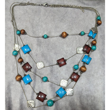 Southwestern Mixed Media Layered Station Necklace