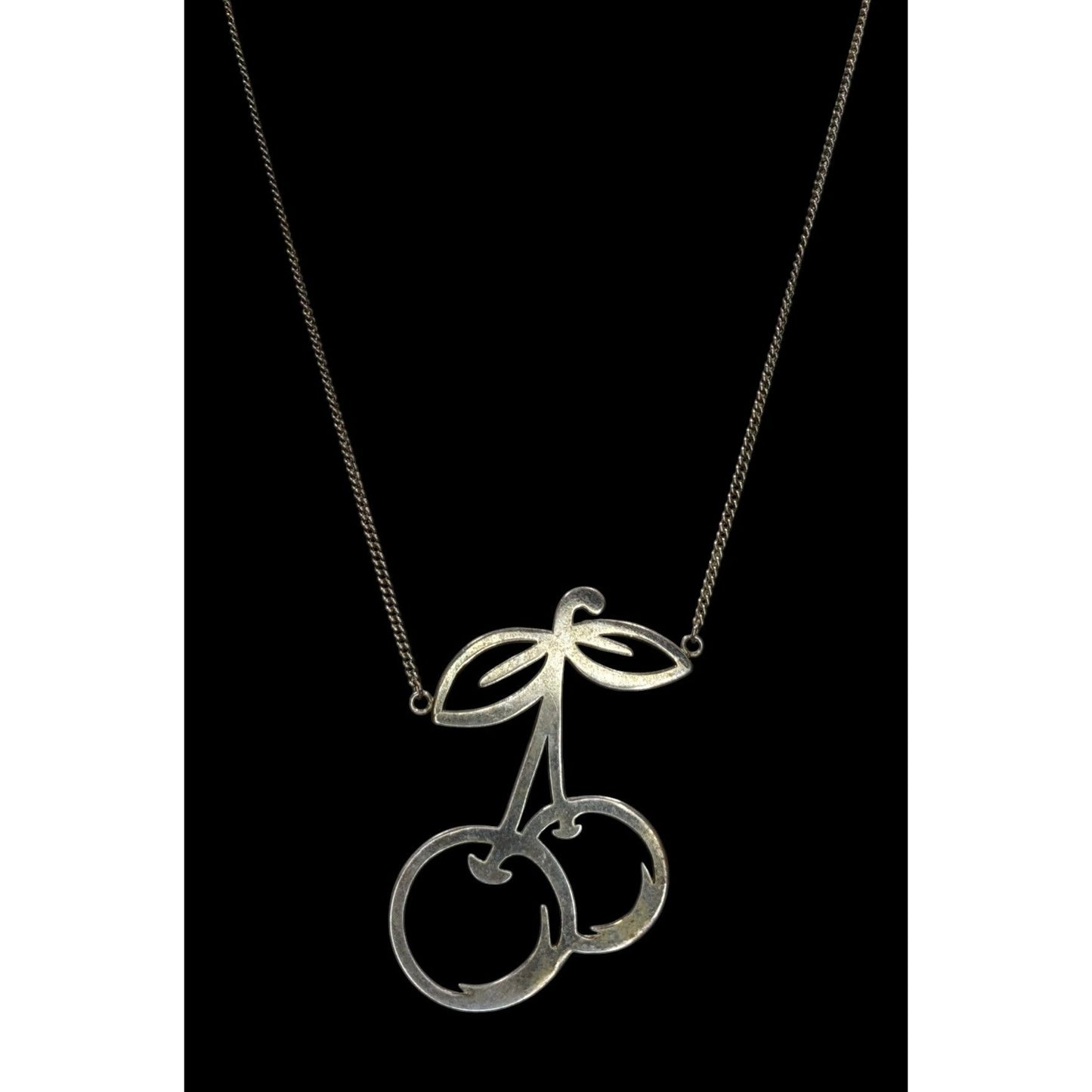 Retro Rockabilly Cherry Pendant Necklace