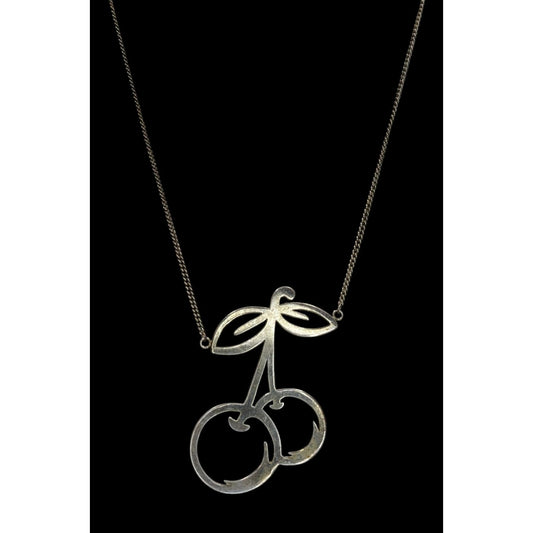 Retro Rockabilly Cherry Pendant Necklace