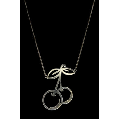 Retro Rockabilly Cherry Pendant Necklace