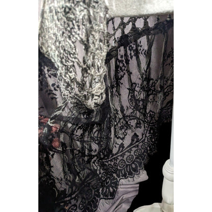 And'Or Knit Crochet Fringe Vest With Lace Details Size S/M