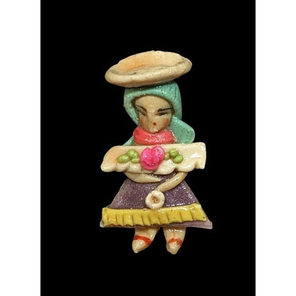 Vintage Handmade Ecuadorian Tiny Figural Clap Brooch