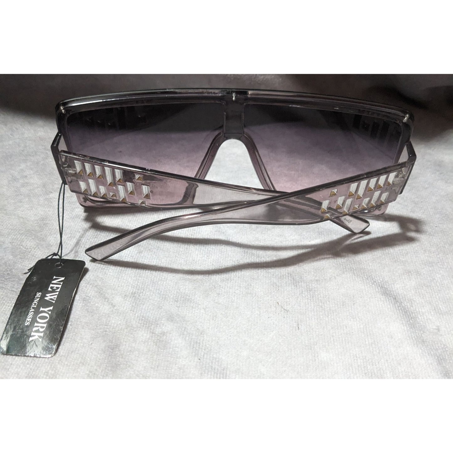 New York Sunglasses Translucent Grey Oversized Sunglasses