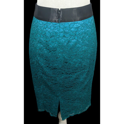 Banana Republic X LWren Scott Teal Lace Pencil Skirt