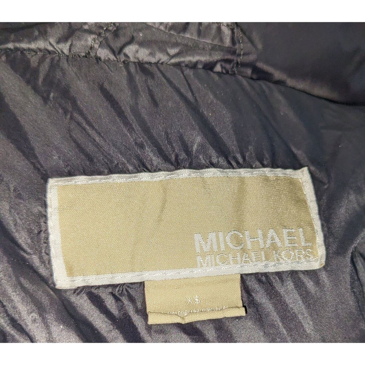 Michael Kors Black Long Puffer Coat Womens XS Hooded Quilted Winter Parka
