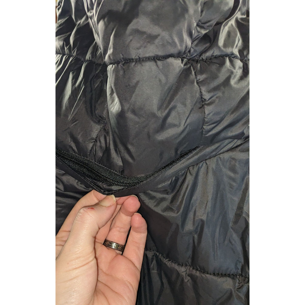 Michael Kors Black Long Puffer Coat Womens XS Hooded Quilted Winter Parka
