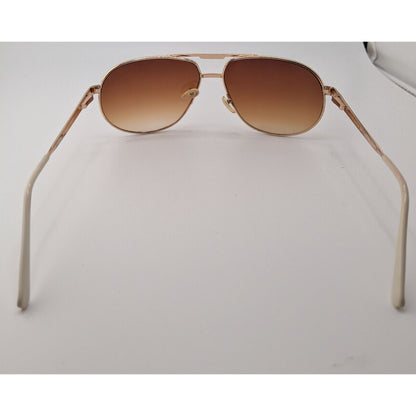 American Eagle Outfitters White And Goldf 7445 Aviator Sunglasses