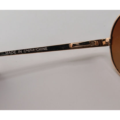 American Eagle Outfitters White And Goldf 7445 Aviator Sunglasses