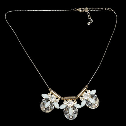 Y2K Glam Gemmed Floral Statement Necklace