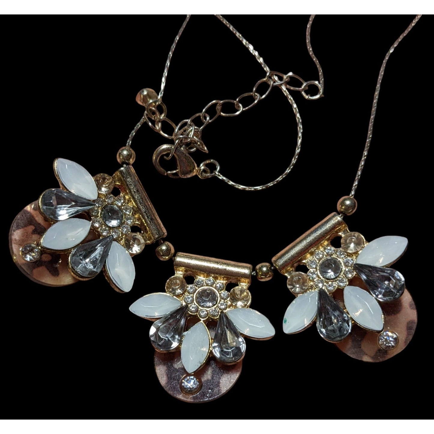 Y2K Glam Gemmed Floral Statement Necklace