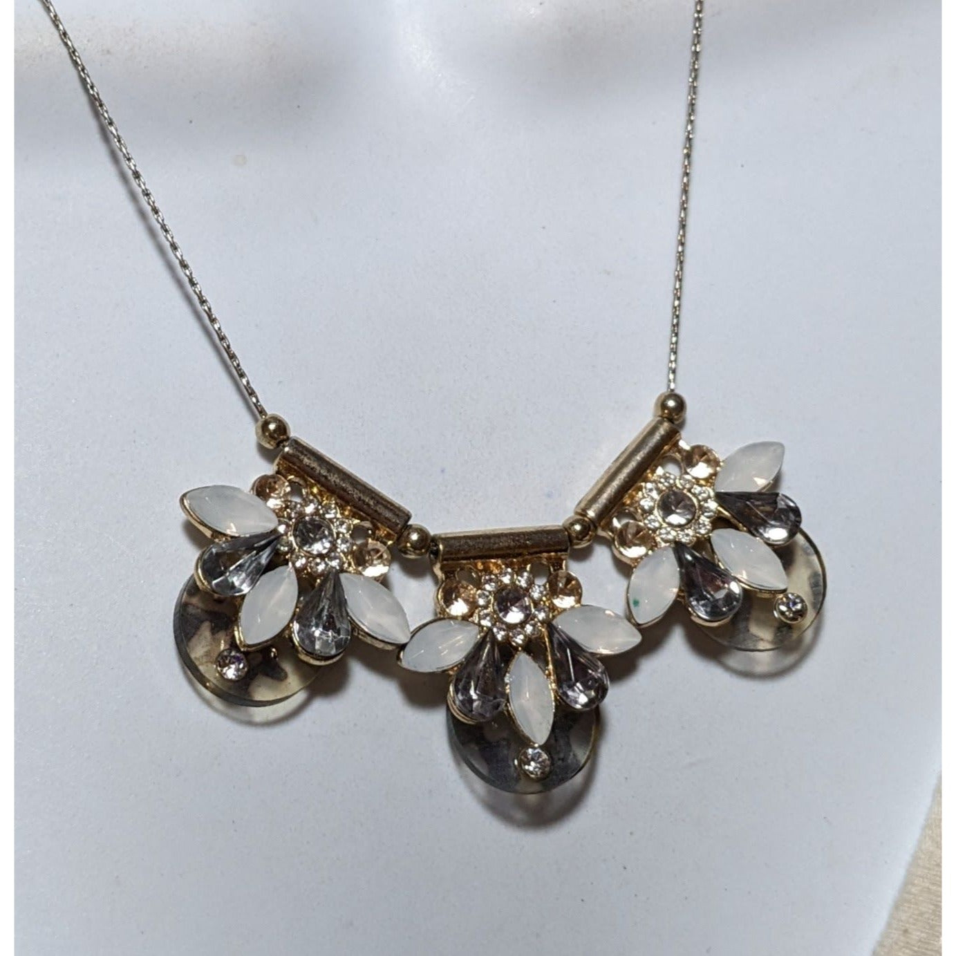 Y2K Glam Gemmed Floral Statement Necklace