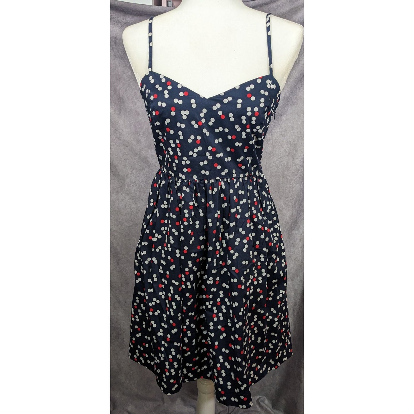 Gap Preppy Navy Polka Dot Spaghetti Strap Sundress