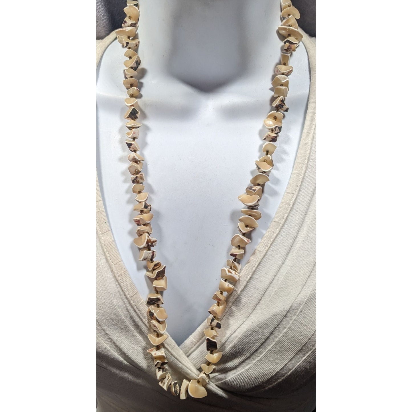 Vintage Tortoise Shell Agate Beaded Necklace