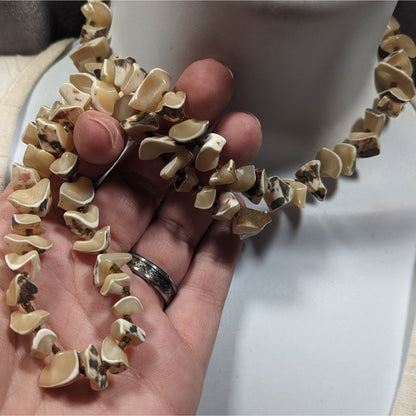 Vintage Tortoise Shell Agate Beaded Necklace