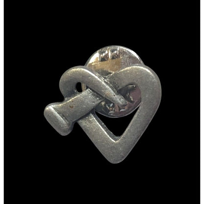 CTA Twisted Nail Heart Silver Tone Lapel Pin