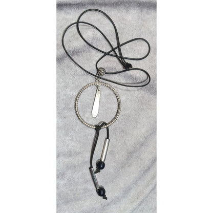 Brutalist Abstract Dangling Hoop Tassel Necklace
