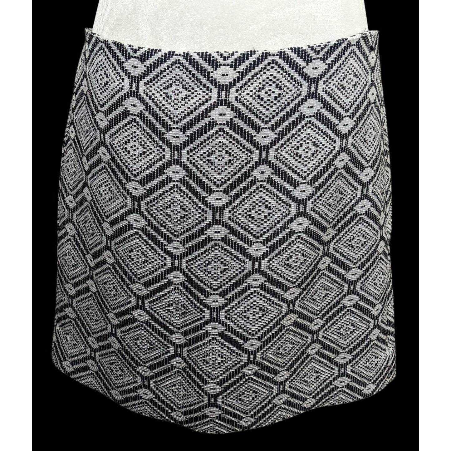 J.Crew Black And White Diamon Jacquard Mini Skirt