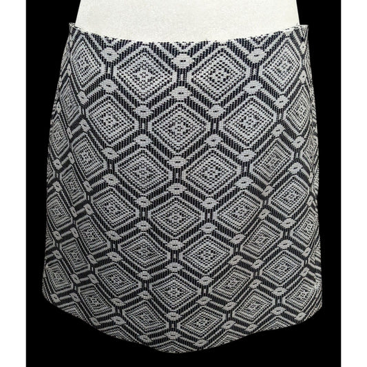 J.Crew Black And White Diamon Jacquard Mini Skirt