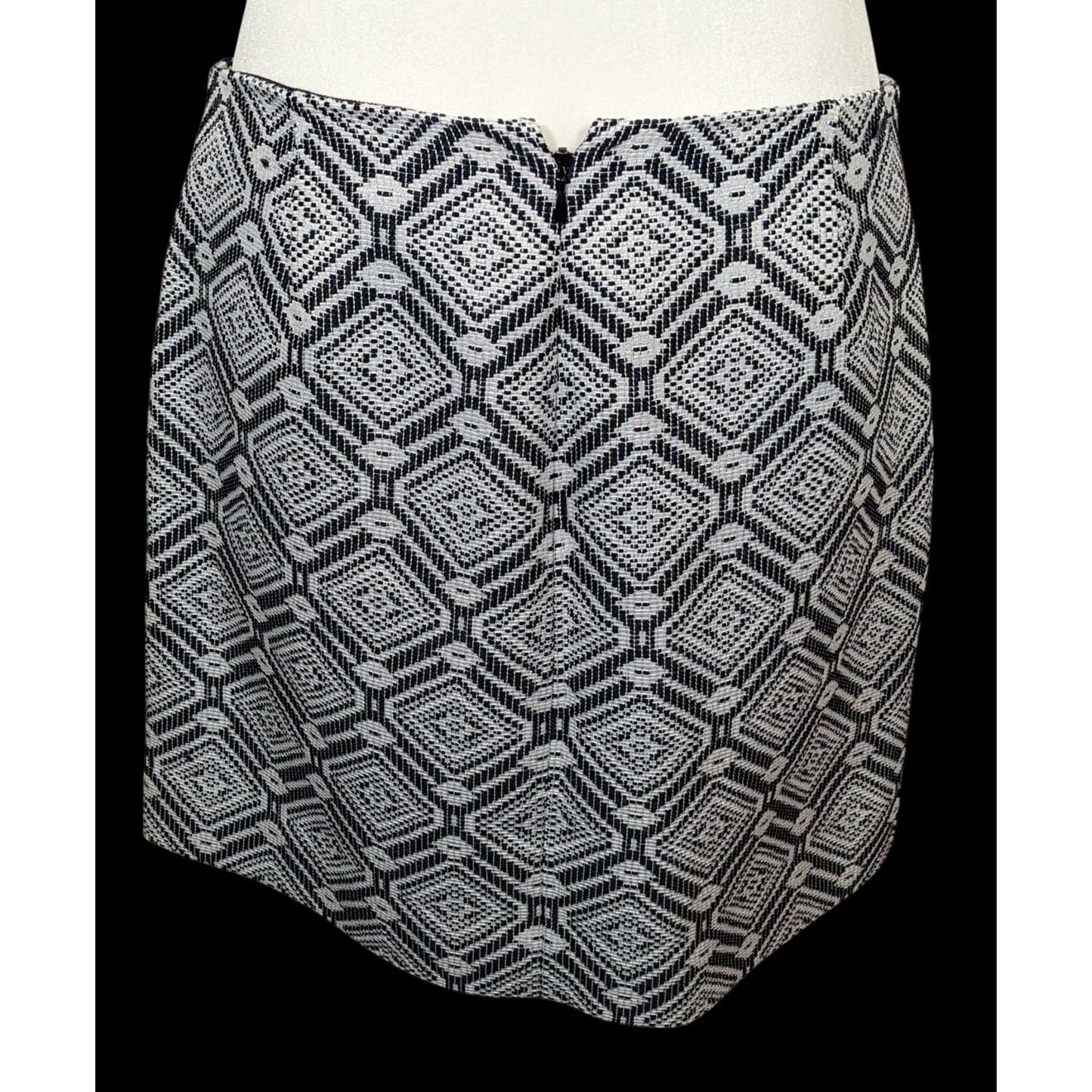 J.Crew Black And White Diamon Jacquard Mini Skirt