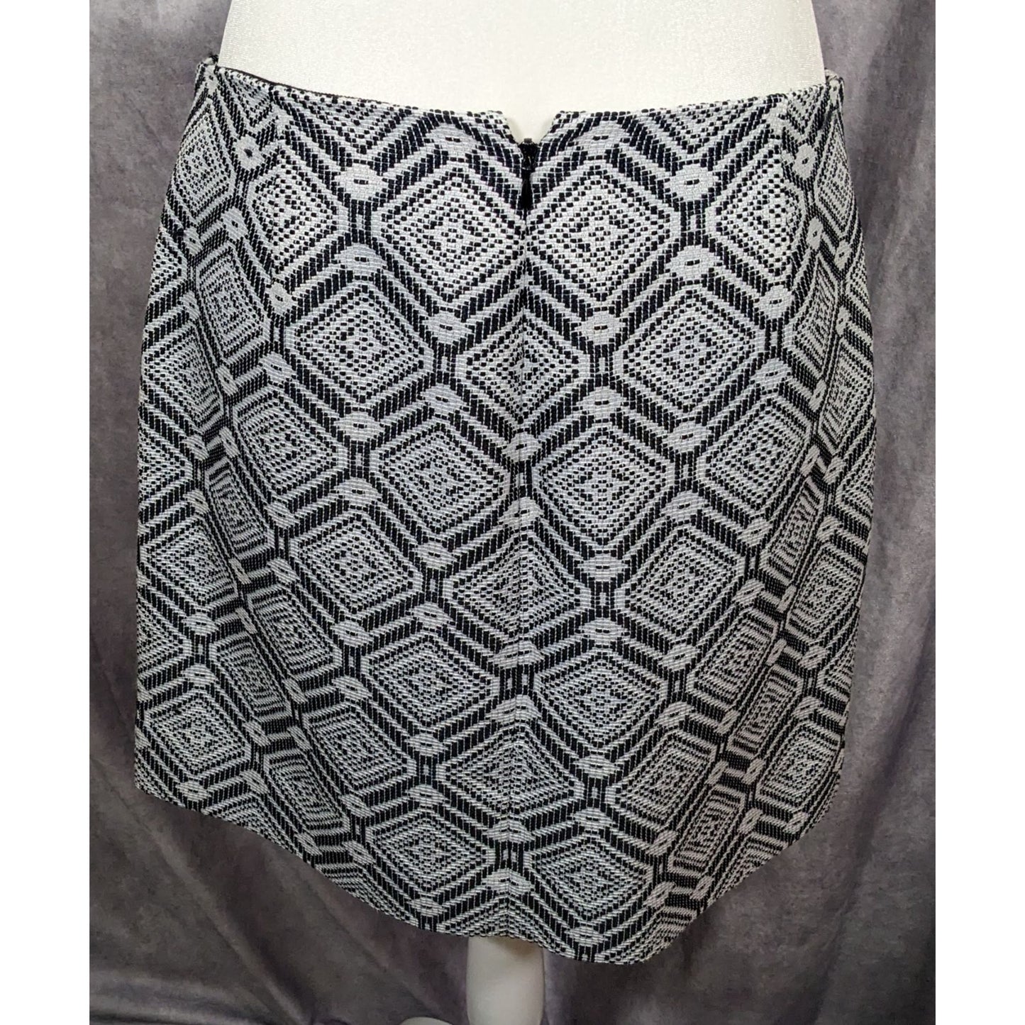 J.Crew Black And White Diamon Jacquard Mini Skirt