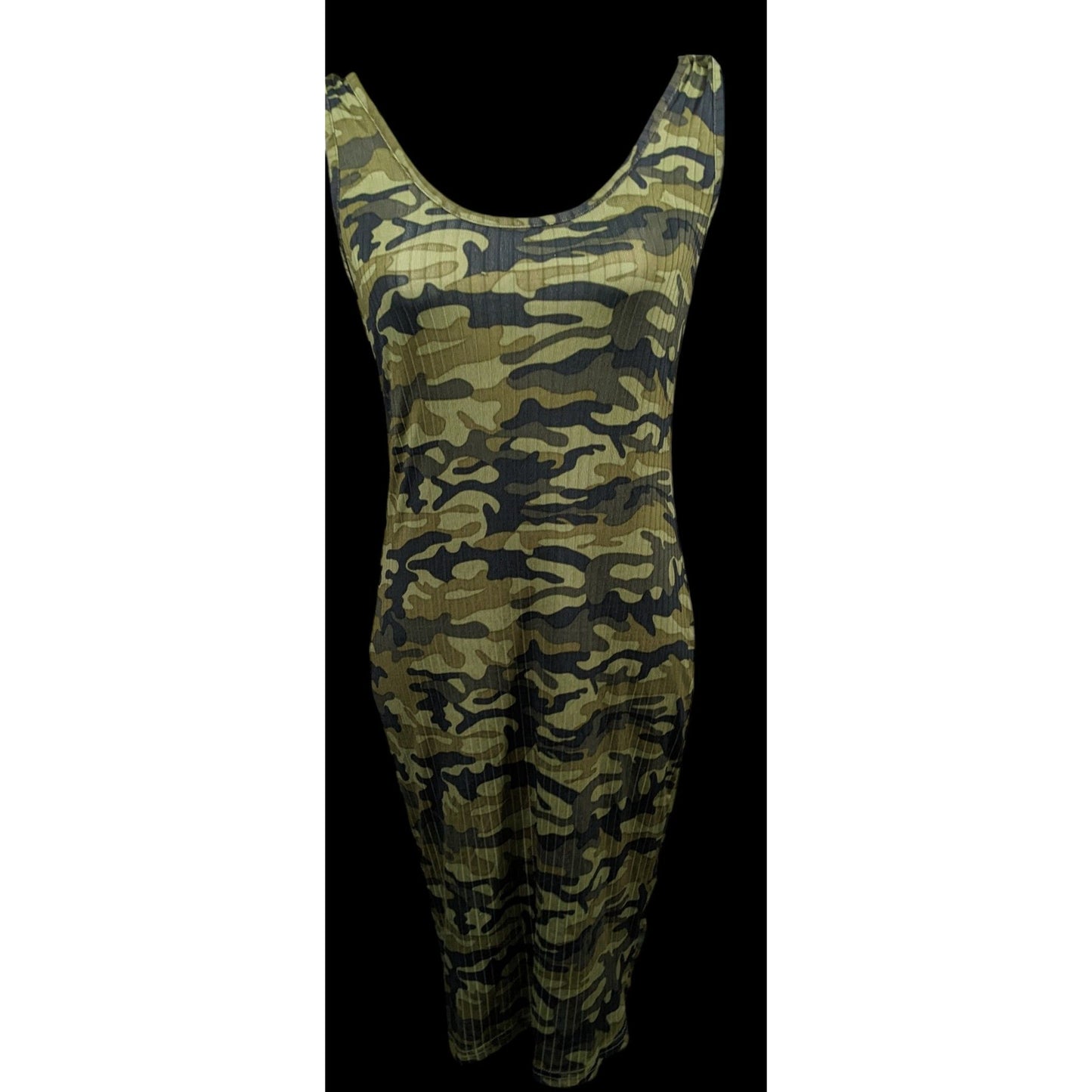 Ribbed Green Camo Dress by Full Circle Trends