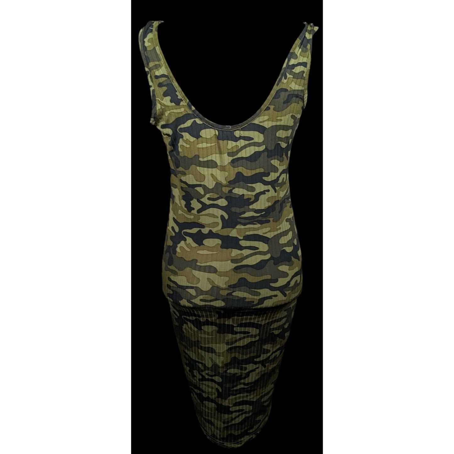 Ribbed Green Camo Dress by Full Circle Trends