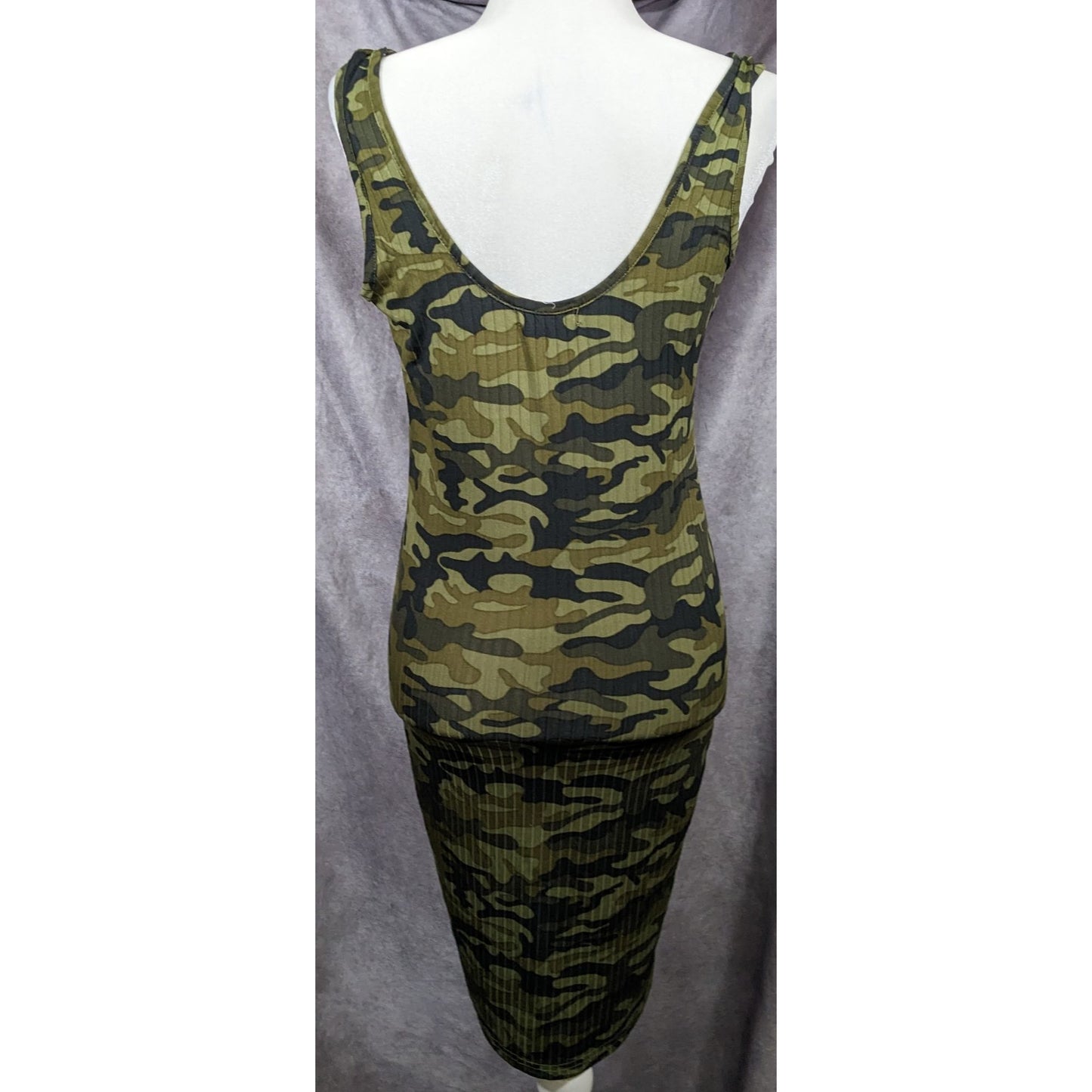 Ribbed Green Camo Dress by Full Circle Trends