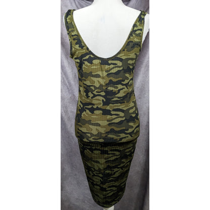 Ribbed Green Camo Dress by Full Circle Trends