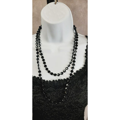 Casual Gothic Black Extra Long Necklace