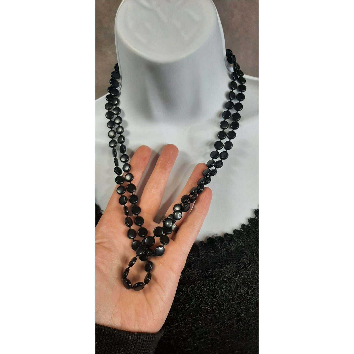 Casual Gothic Black Extra Long Necklace