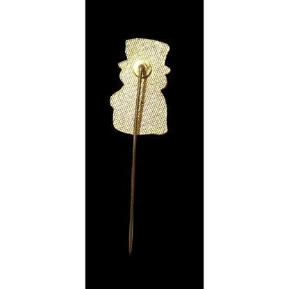 Vintage Gold And White Holiday Snowman Stick Pin