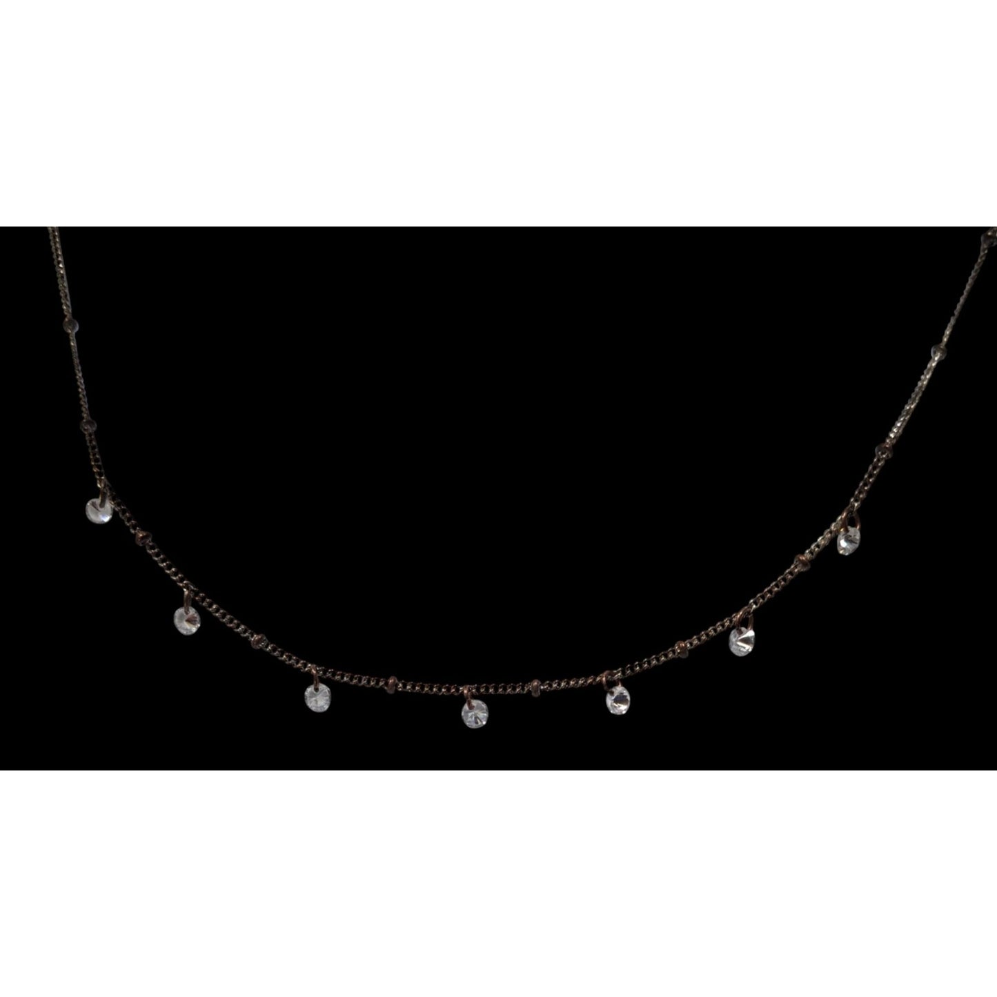 Icing Minimalist Sparkly Gemmed Silver Tone Necklace