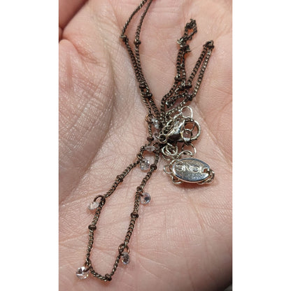 Icing Minimalist Sparkly Gemmed Silver Tone Necklace