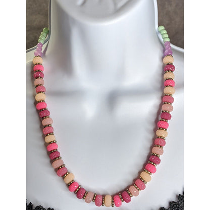 Colorful Jelly Beaded Necklace With Pastel & Glitter Accents