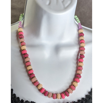 Colorful Jelly Beaded Necklace With Pastel & Glitter Accents