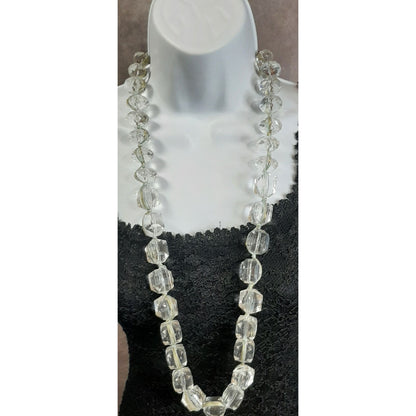 Vintage Lydell N.Y.C. Chunky Faceted Clear Bead Necklace