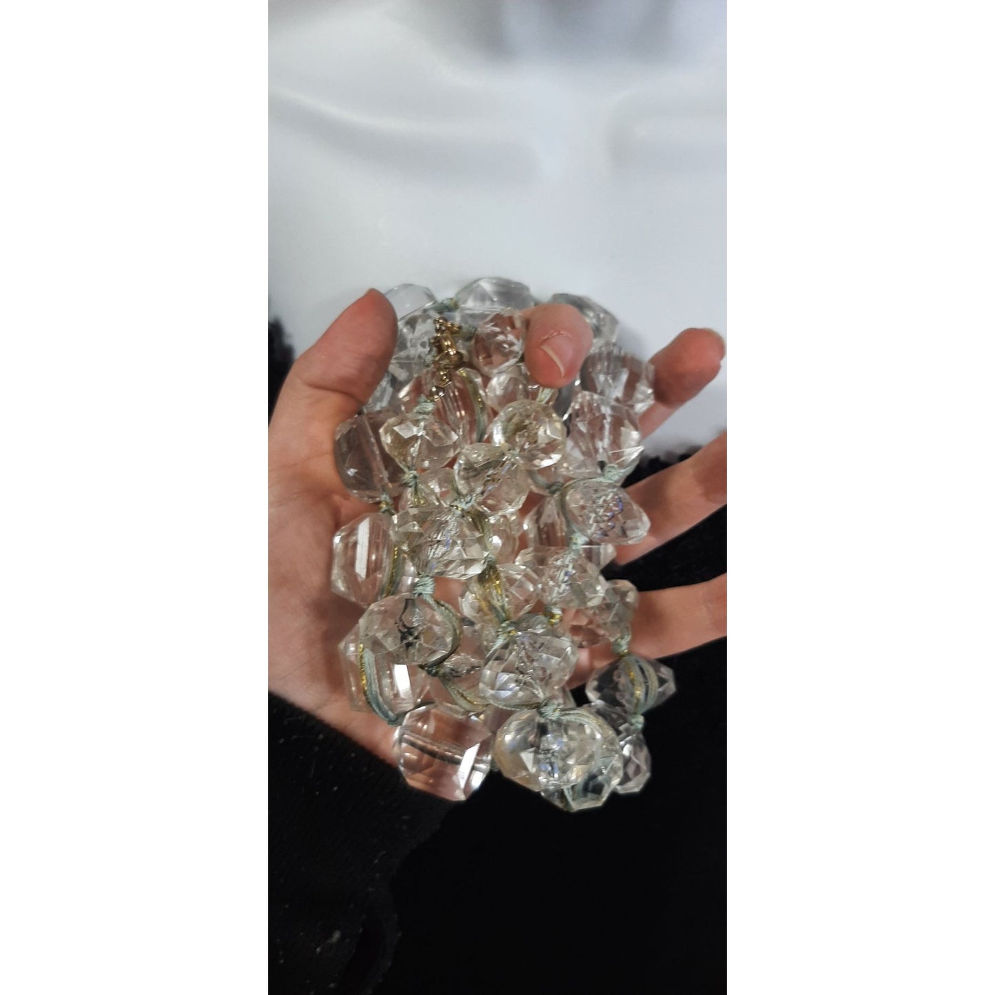 Vintage Lydell N.Y.C. Chunky Faceted Clear Bead Necklace