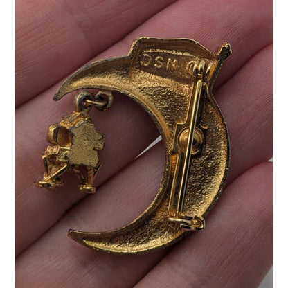 Vintage Space Age Americana Apollo 11 Moon Landing 1969 Dangle Brooch
