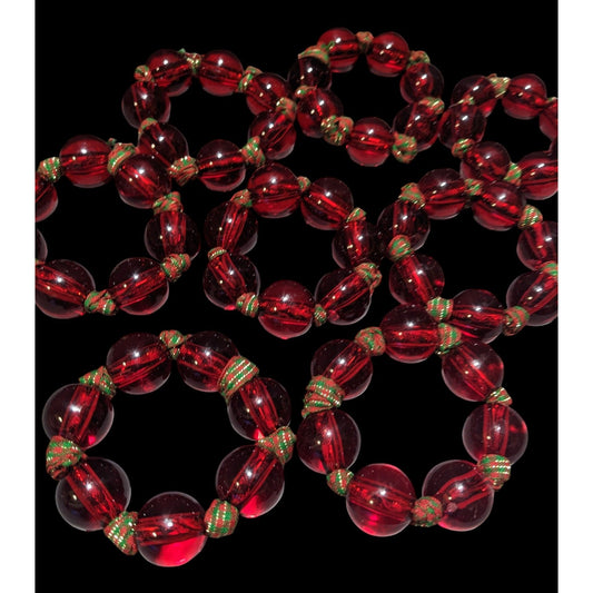 Vintage Lucite Beaded Holiday Napkin Rings