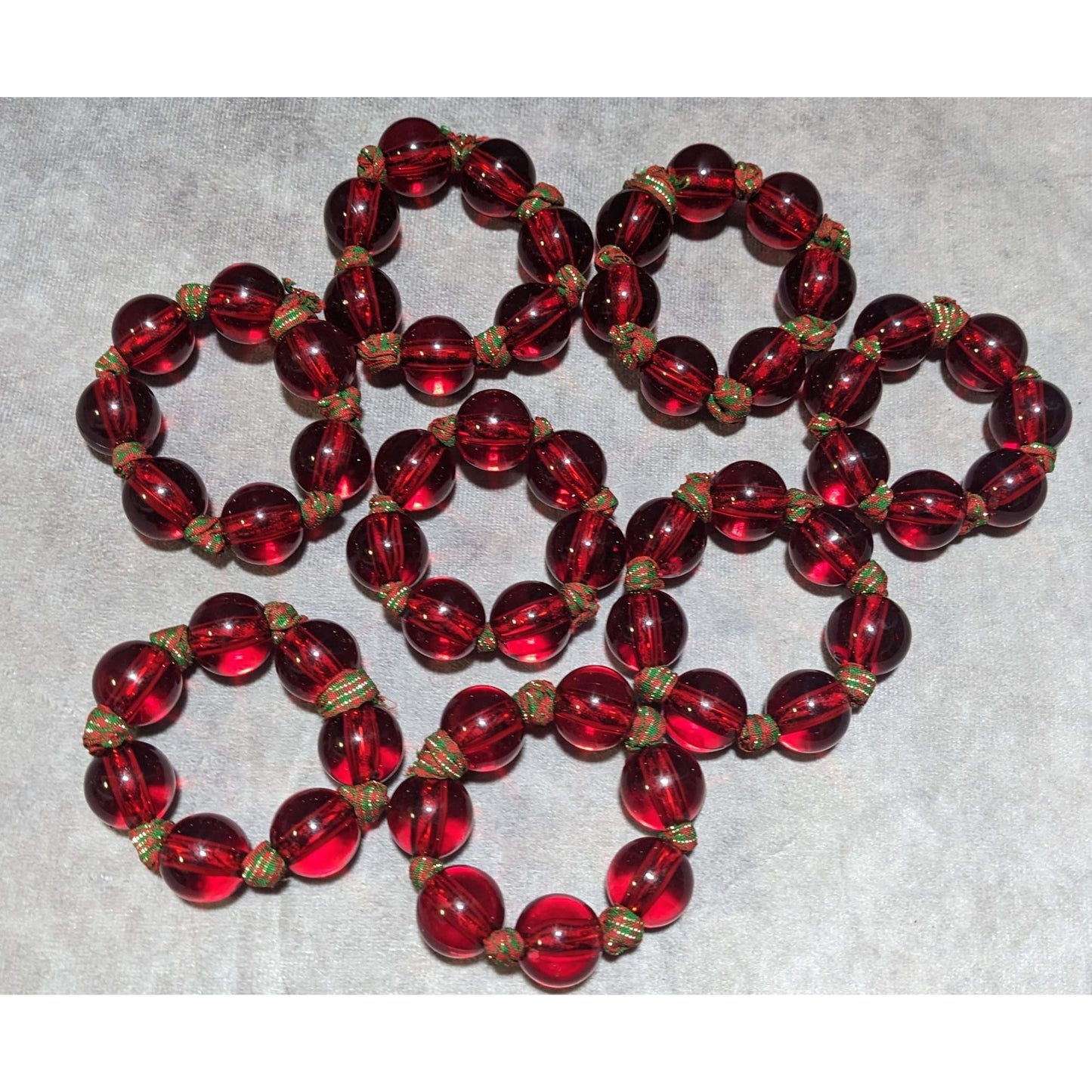 Vintage Lucite Beaded Holiday Napkin Rings