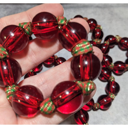 Vintage Lucite Beaded Holiday Napkin Rings