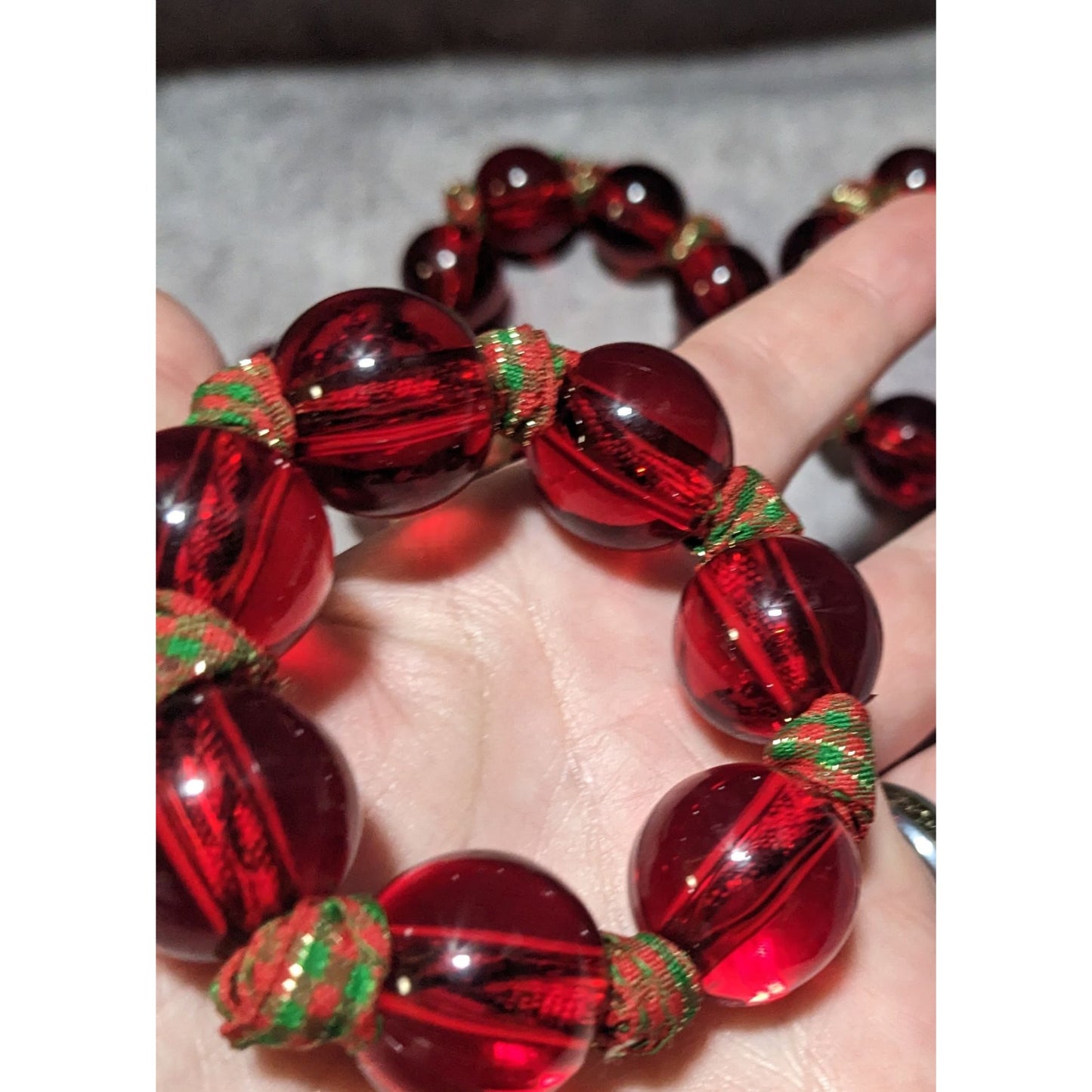 Vintage Lucite Beaded Holiday Napkin Rings