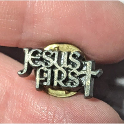 Minimalist Jesus First Religious Lapel PIn