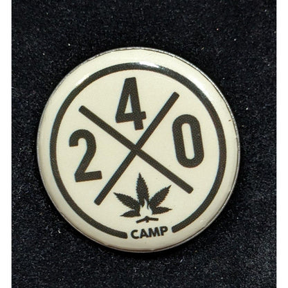 Casual Camp 420 White And Black Button/Brooch