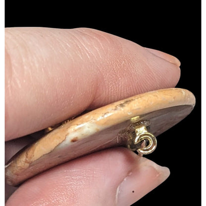 Vintage Stone With Gold Tone Lion Head Brooch