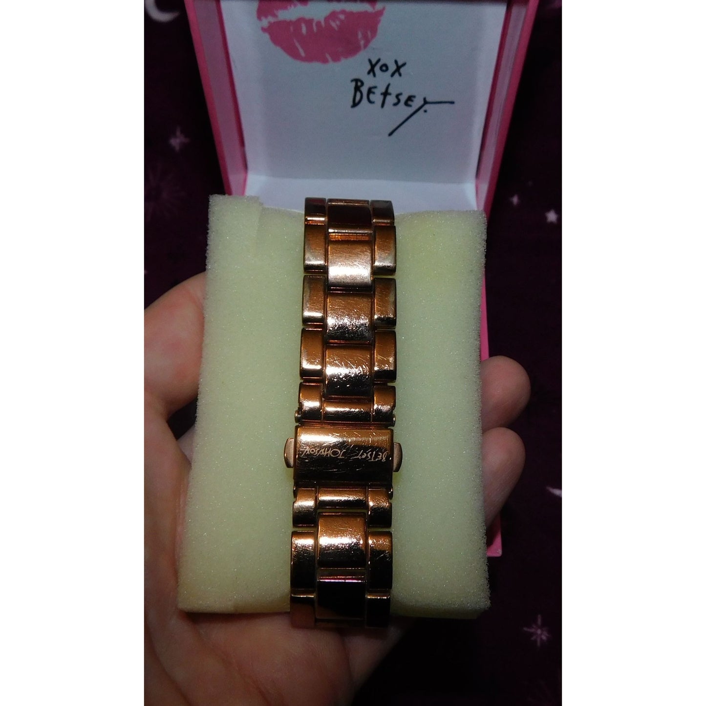 Betsey Johnson Rose Gold Rhinestone Watch