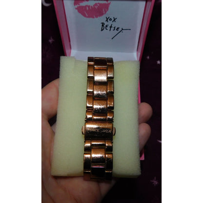 Betsey Johnson Rose Gold Rhinestone Watch