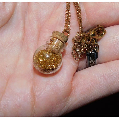 Handmade Gold Glitter Fairy Dust Necklace